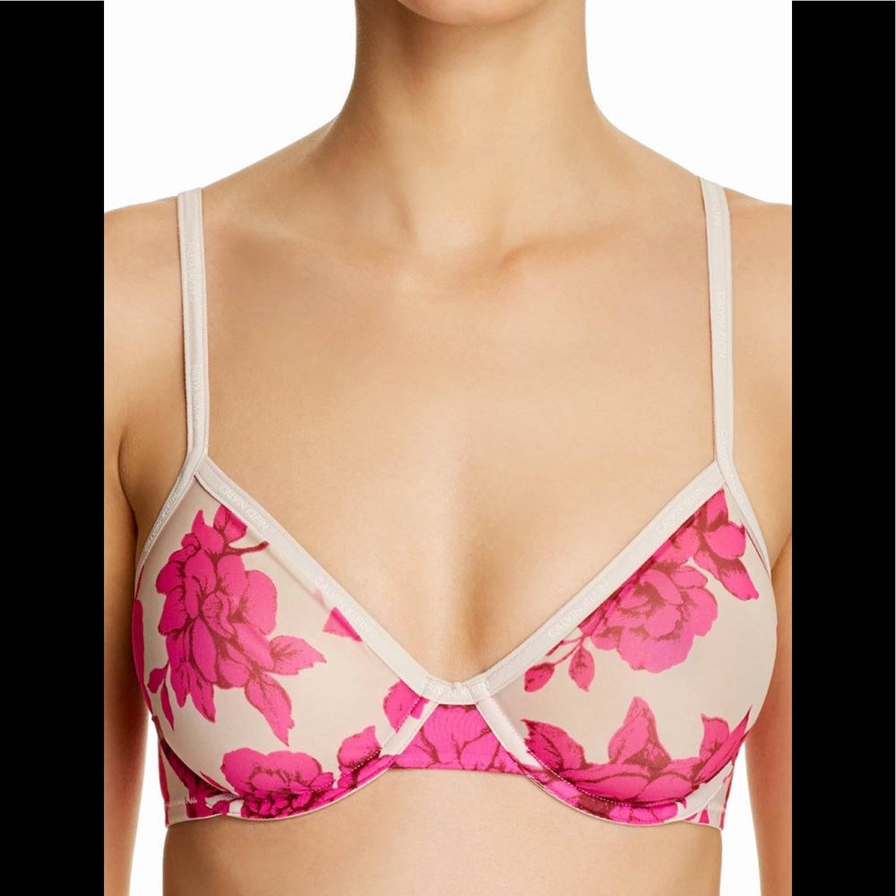 Calvin Klein Sheer Marquisette Unlined Demi Bra